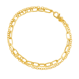 Bracelet en or jaune, double chaîne