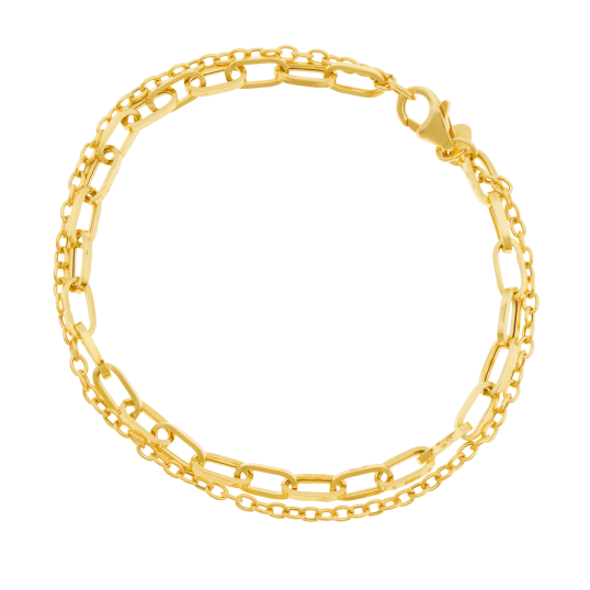 Bracelet en or jaune, double chaîne