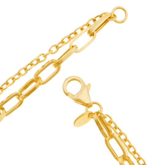 Bracelet en or jaune, double chaîne