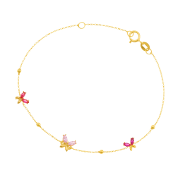 Bracelet en or jaune et oxydes de zirconium