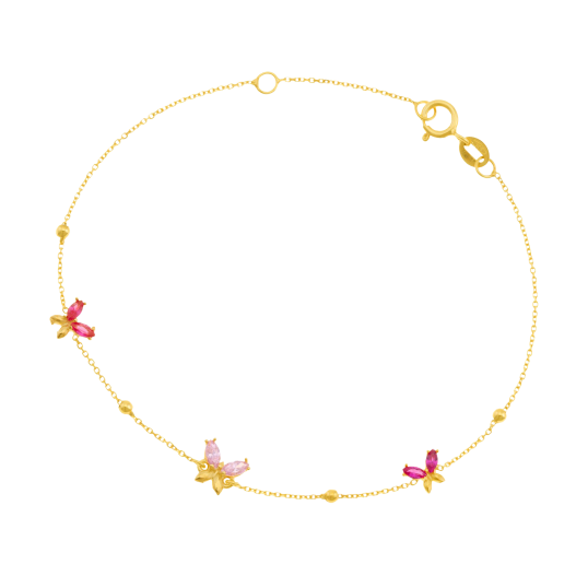 Bracelet en or jaune et oxydes de zirconium