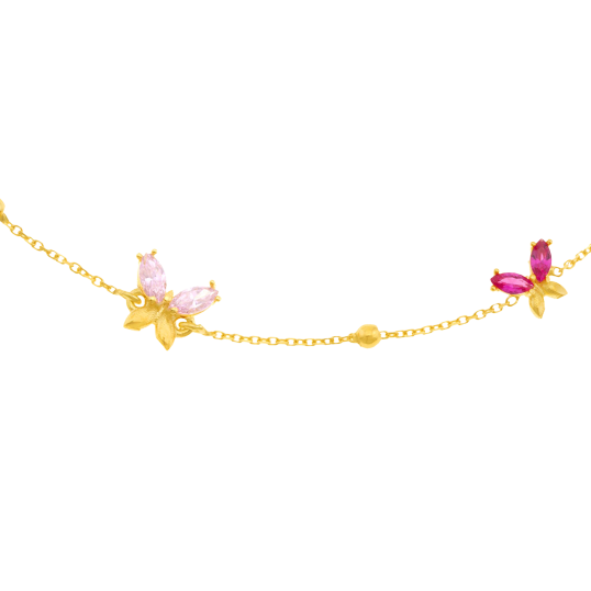 Bracelet en or jaune et oxydes de zirconium