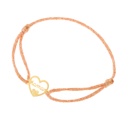 Bracelet cordon en or jaune, Maman