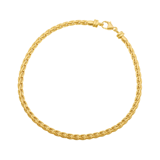 Bracelet en or jaune, maille palmier plat