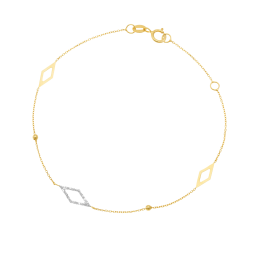 Bracelet en or jaune et laque pailletée 