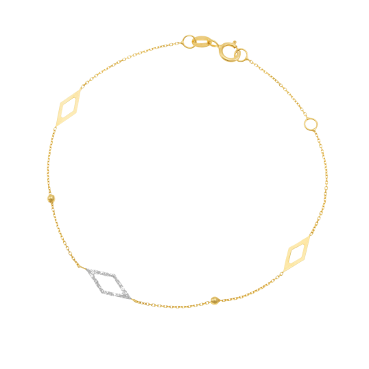 Bracelet en or jaune et laque pailletée 