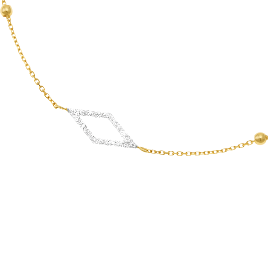 Bracelet en or jaune et laque pailletée 