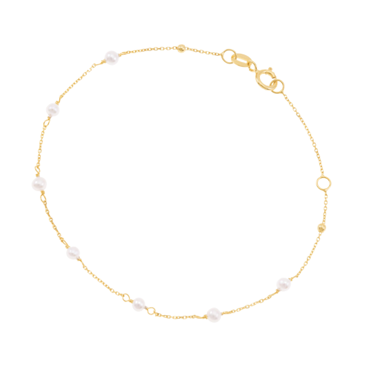 Bracelet en or jaune et perles de culture