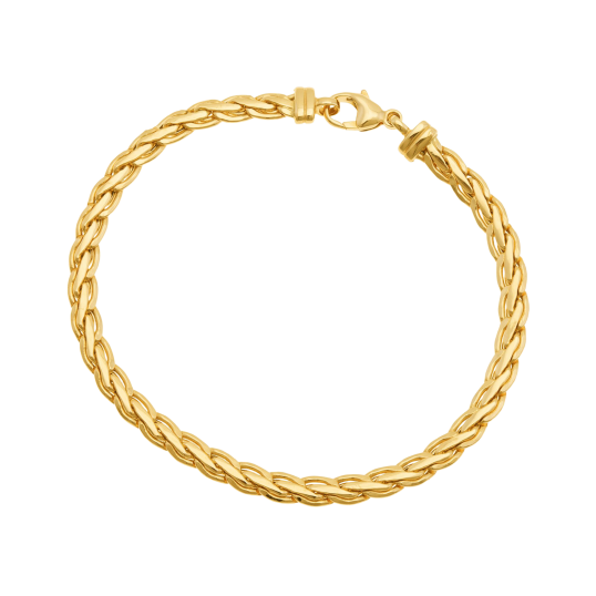 Bracelet en or jaune, maille palmier 4mm