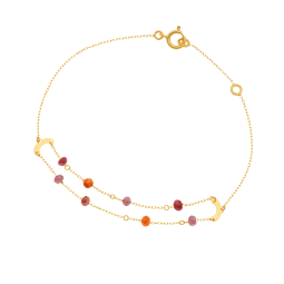 Bracelet en or jaune et verre