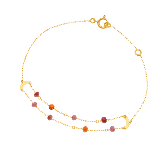 Bracelet en or jaune et verre