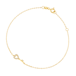 Bracelet en or jaune et oxydes de zirconium, clé