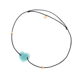 Bracelet cordon en or jaune et amazonite