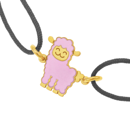 Bracelet cordon en or jaune et laque, lama