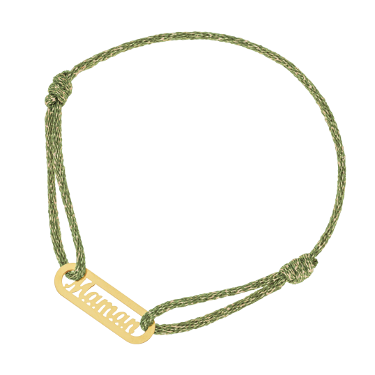 Bracelet cordon en or jaune, maman Bracelet cordon en or jaune, maman