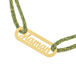 Bracelet cordon en or jaune, maman