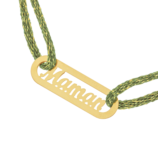 Bracelet cordon en or jaune, maman Bracelet cordon en or jaune, maman
