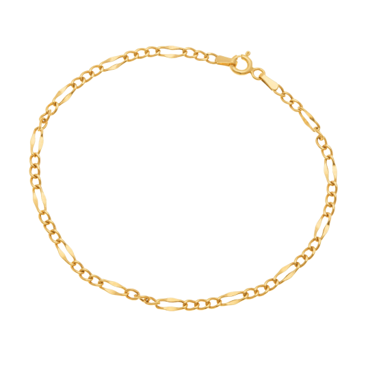 Bracelet en or jaune, maille cheval alternée 1-3 Bracelet en or jaune, maille cheval alternée 1-3