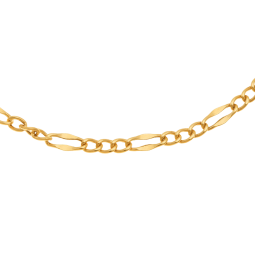 Bracelet en or jaune, maille cheval alternée 1-3