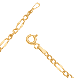 Bracelet en or jaune, maille cheval alternée 1-3