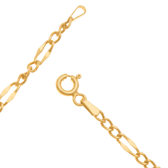 Bracelet en or jaune, maille cheval alternée 1-3 Bracelet en or jaune, maille cheval alternée 1-3