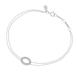Bracelet en or gris et diamants