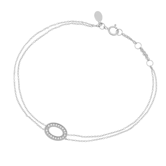 Bracelet en or gris et diamants