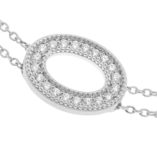 Bracelet en or gris et diamants