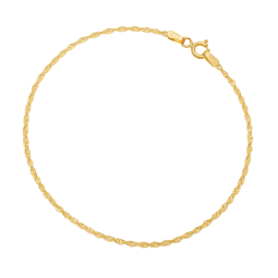 Bracelet en or jaune, maille singapour