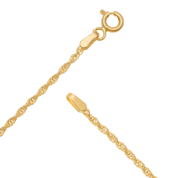 Bracelet en or jaune, maille singapour