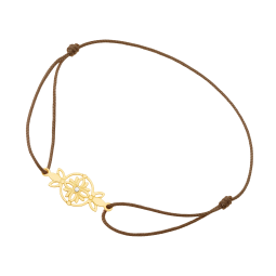 Bracelet cordon en or jaune et oxyde de zirconium