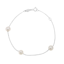 Bracelet en or gris et perles de culture