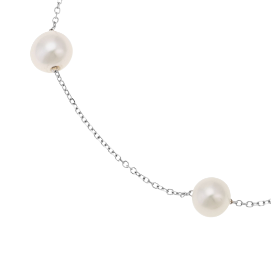 Bracelet en or gris et perles de culture