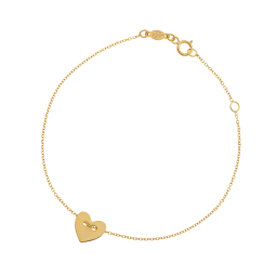 Bracelet en or jaune, coeur