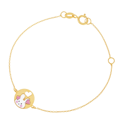 Bracelet en or jaune et laque, lapin