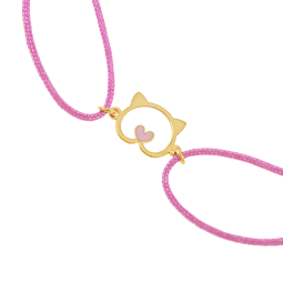 Bracelet cordon en or jaune et laque