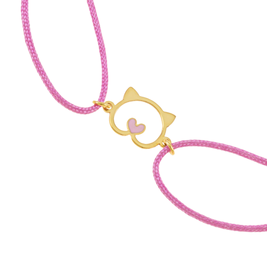 Bracelet cordon en or jaune et laque
