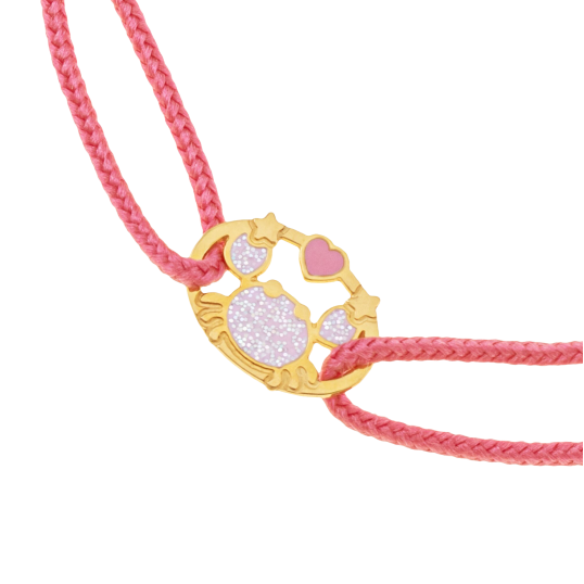 Bracelet cordon en or jaune et laque, crabe