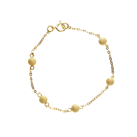 Bracelet en or jaune et boules granitées