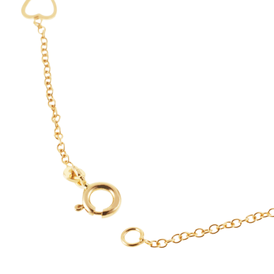 Bracelet en or jaune coeurs