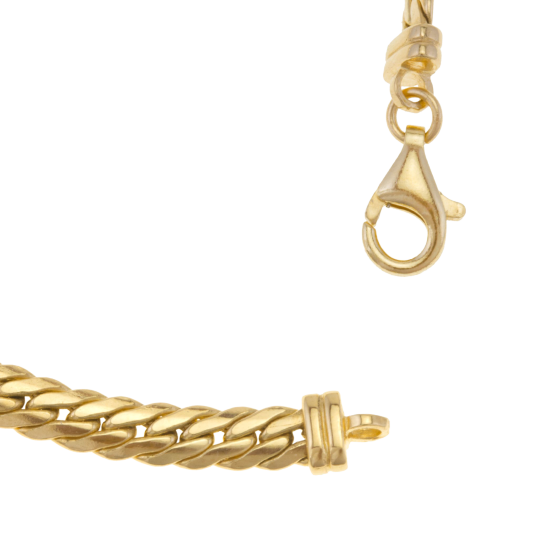 Bracelet en or jaune, maille anglaise 4,6 mm