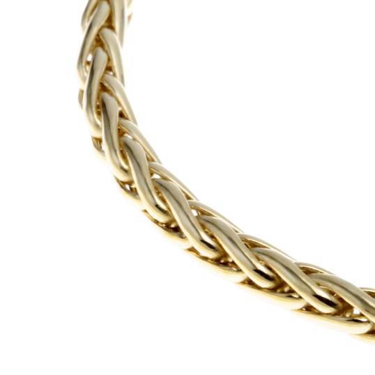 Bracelet en or jaune, maille palmier 3 mm