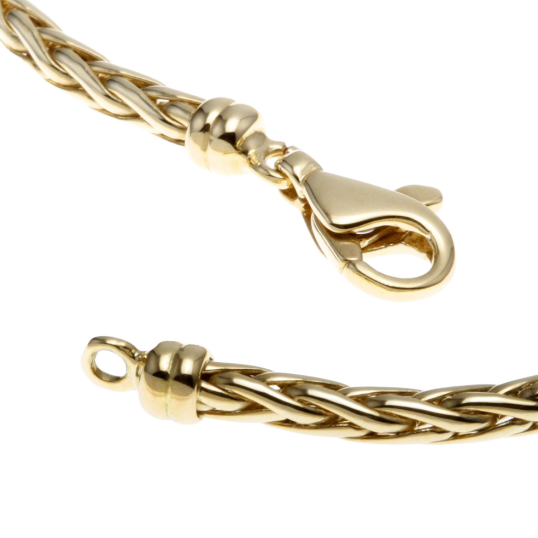 Bracelet en or jaune, maille palmier 3 mm