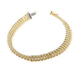 Bracelet en or jaune maille americaine 7.6 mm - 8 mm