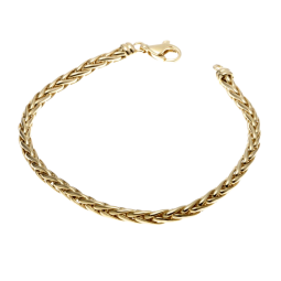 Bracelet en or jaune,  maille palmier 4 mm