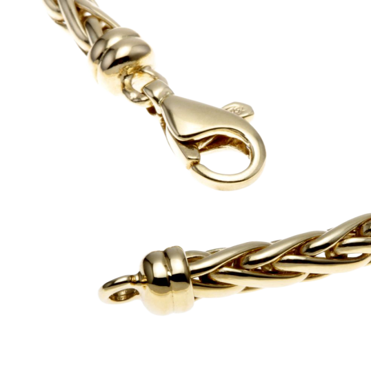 Bracelet en or jaune,  maille palmier 4 mm