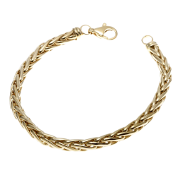 Bracelet en or jaune, maille palmier 5 mm