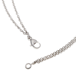 Bracelet double chaîne en or gris et 2 rangs diamants