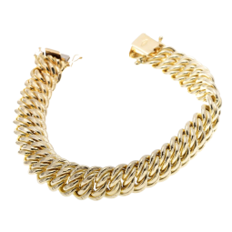 Bracelet en or jaune,  maille americaine 11.2 mm - 11.6 mm