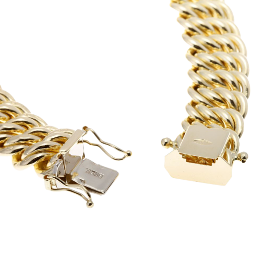 Bracelet en or jaune,  maille americaine 11.2 mm - 11.6 mm